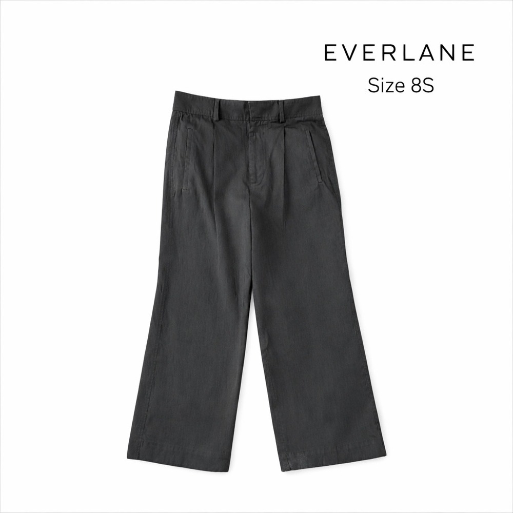 Everlane Women's Wide Leg Crop Pants Womens 8S Black Tencel Lyocell High Rise